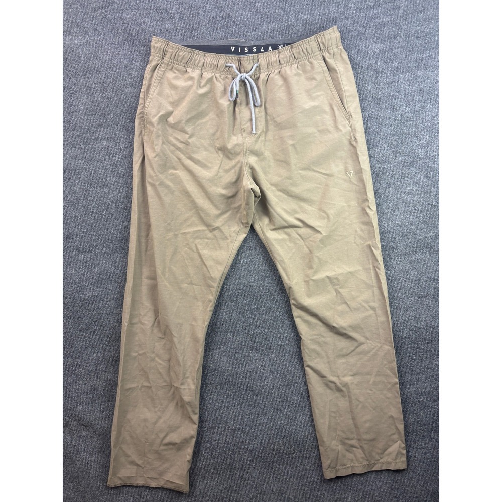 Vissla Sofa Surfer Pants Mens XL Khaki Hemp Stretch Quick Dry M311WHNS